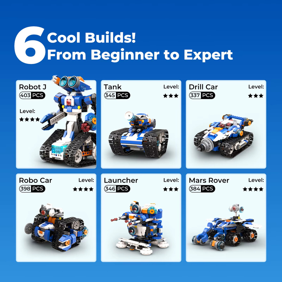 Apitor Robot J 6-in-1 STEM-Kit, programmierbares Roboter-Kit, App-Steuerung, ab 7 Jahre - Bild 4