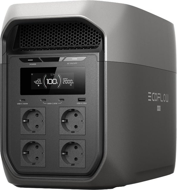 EcoFlow Delta 3 Max Tragbare Powerstation Schwarz (2400 W, 2024 Wh) - Bild 1
