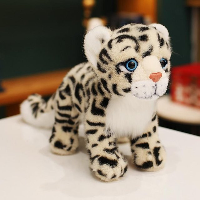 Schneeleopard Leopardenpuppe Plüschtier, Weiß, 20cm - Bild 1