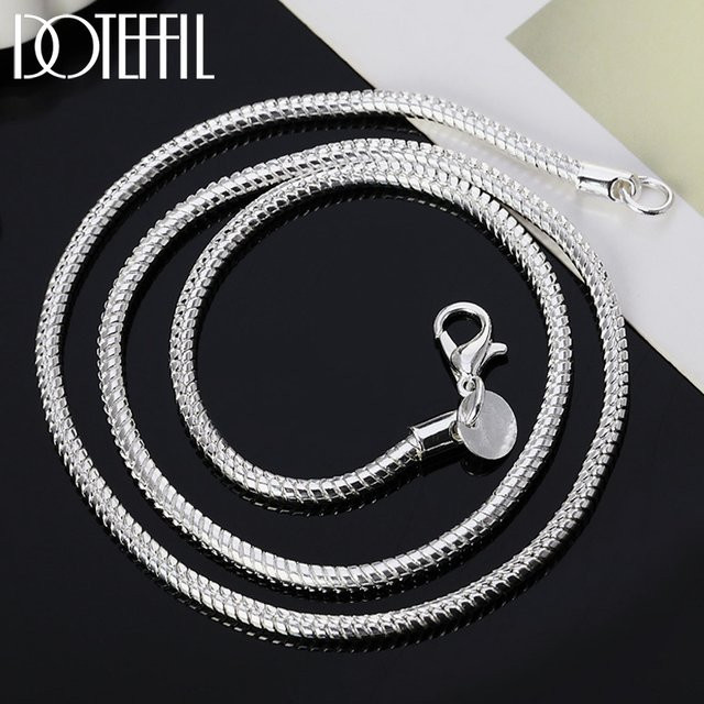 DOTEFFIL Halskette Schlangenknochenkette, Silber, Unisex - Bild 1