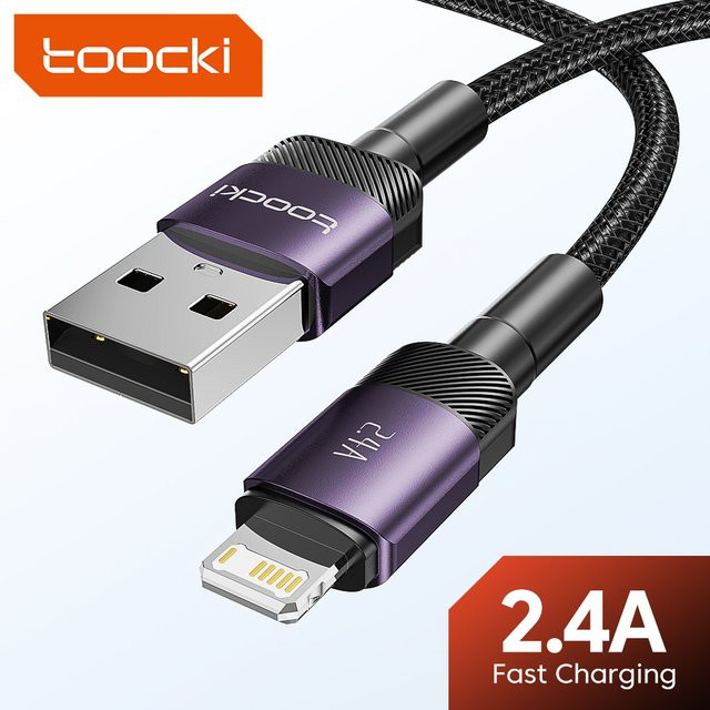 Toocki USB-C auf Lightning Schnellladekabel und Datenkabel für iPhone in Schwarz - Bild 1