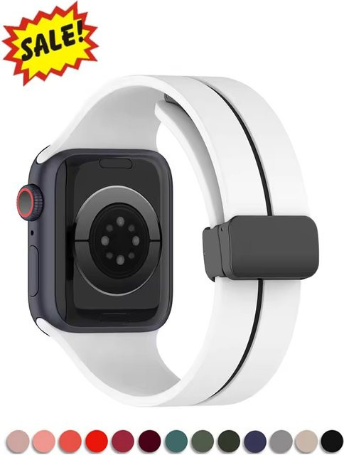 Magnetarmband Silikon, Weiß, Unisex, Uhrenarmband - Bild 1
