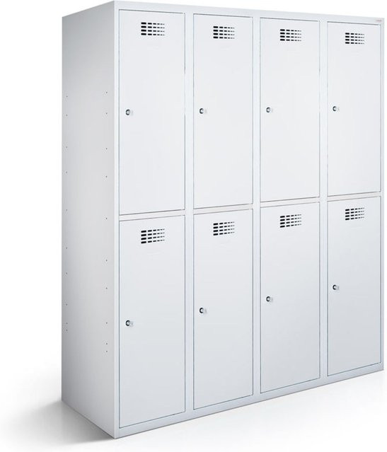 rotstahl Garderobenspind mit 8 Türen in Grau, B/T/H: 120 x 50 x 180 cm - Bild 1
