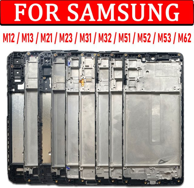 Samsung Mittelrahmengehäuse in Schwarz für M12 M13 M21 M23 M31 M32 M51 M52 M53 M62 inklusive LCD-Frontblende und Abdeckungsteilen - Bild 1