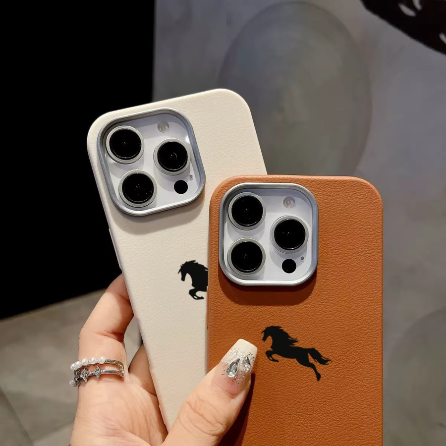 Stoßfeste Handyhülle mit Pferdemotiv für iPhone 17 Pro Max, iPhone 16, 15, 14, 13, 12, 11 und XS/X/XR/7/8 in Weiß - Bild 2