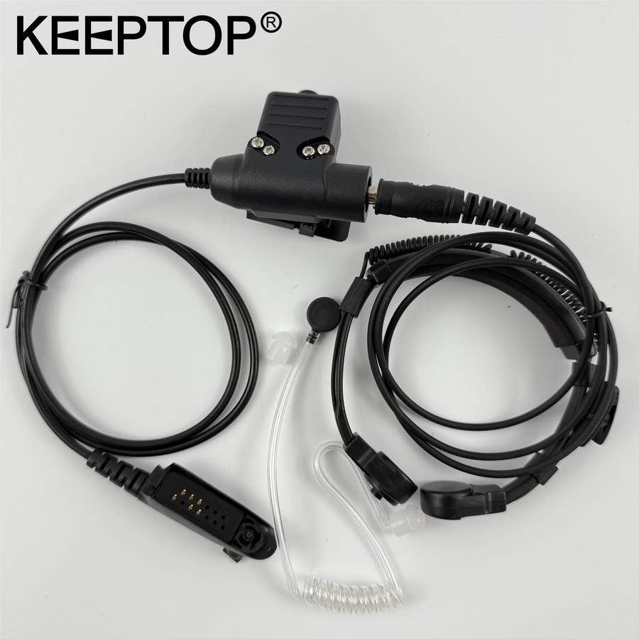 KEEPTOP Taktischer U94 PTT 7.1 Kabelstecker Headset-Adapter für Motorola Walkie Talkie, Schwarz - Bild 3