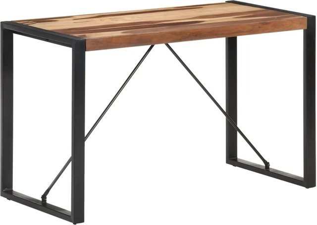 vidaXL Esstisch aus Massivholz in Industrial-Design, B/T/H: 120 x 60 x 75 cm, Akazie und Gummibaum in Braun/Schwarz - Bild 1