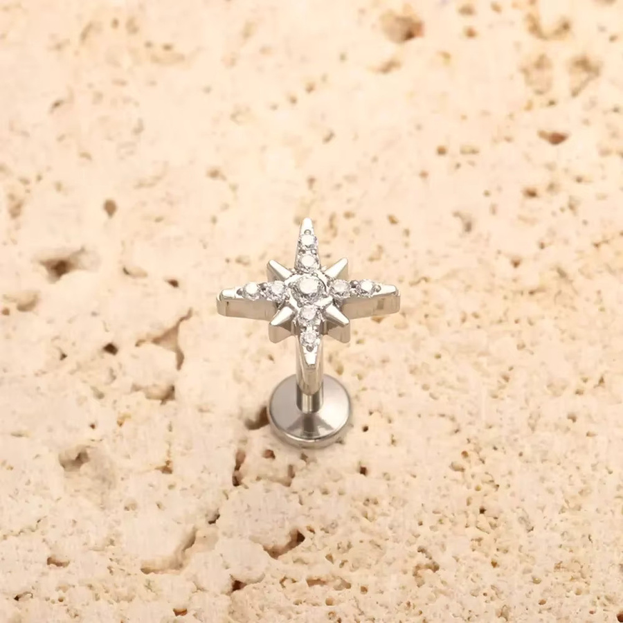 ZOORBODY JEWELRY Piercing Titan, Zirkon, Helix Tragus Conch Labret - Bild 1