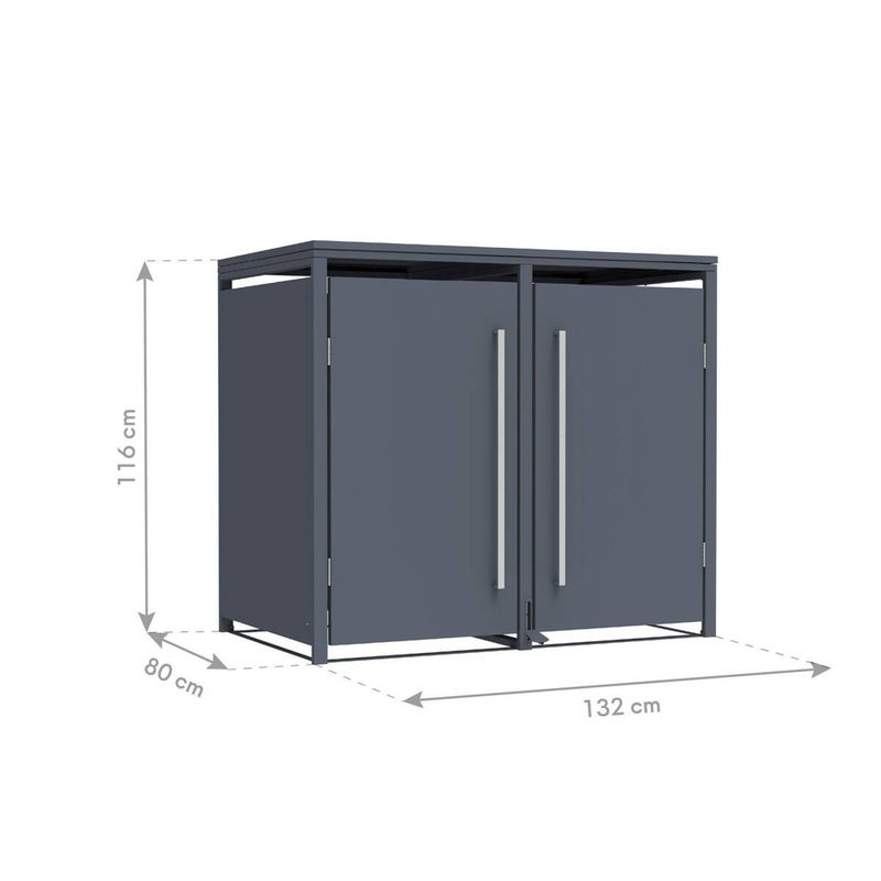Westmann Mülltonnenbox Pedura 2 für 2x 240L mit Fußpedal Anthrazit B/H/T: 132 x 116 x 80 cm - Bild 4