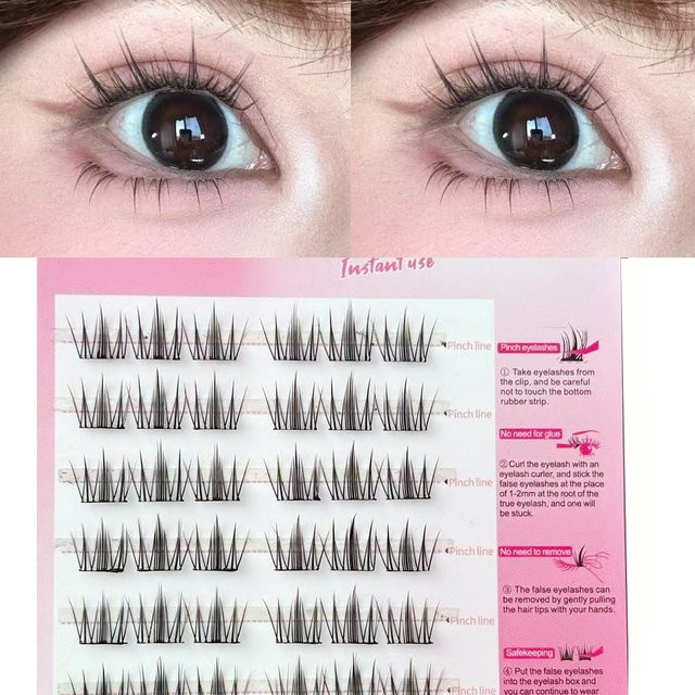 LIMEIKAI Falsche Wimpern, Segmentierte Fuchswimpern, Unisex, Natürlich - Bild 1