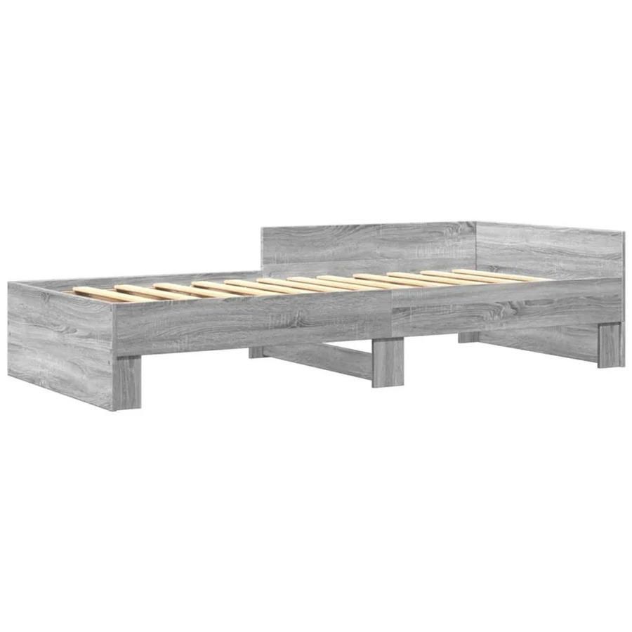 vidaXL Bettgestell aus Holzwerkstoff in Grau Sonoma, B/T/H: 100 x 200 x 102 cm - Bild 2