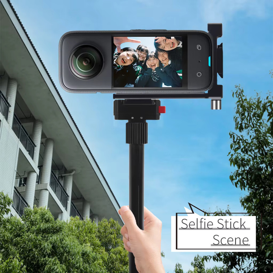 Insta360 Magnetischer Stativadapter für X4 X3 X2 Action Kameras in Schwarz für vertikale und horizontale Aufnahmen mit Schnellspanner und L-Platte - Bild 4