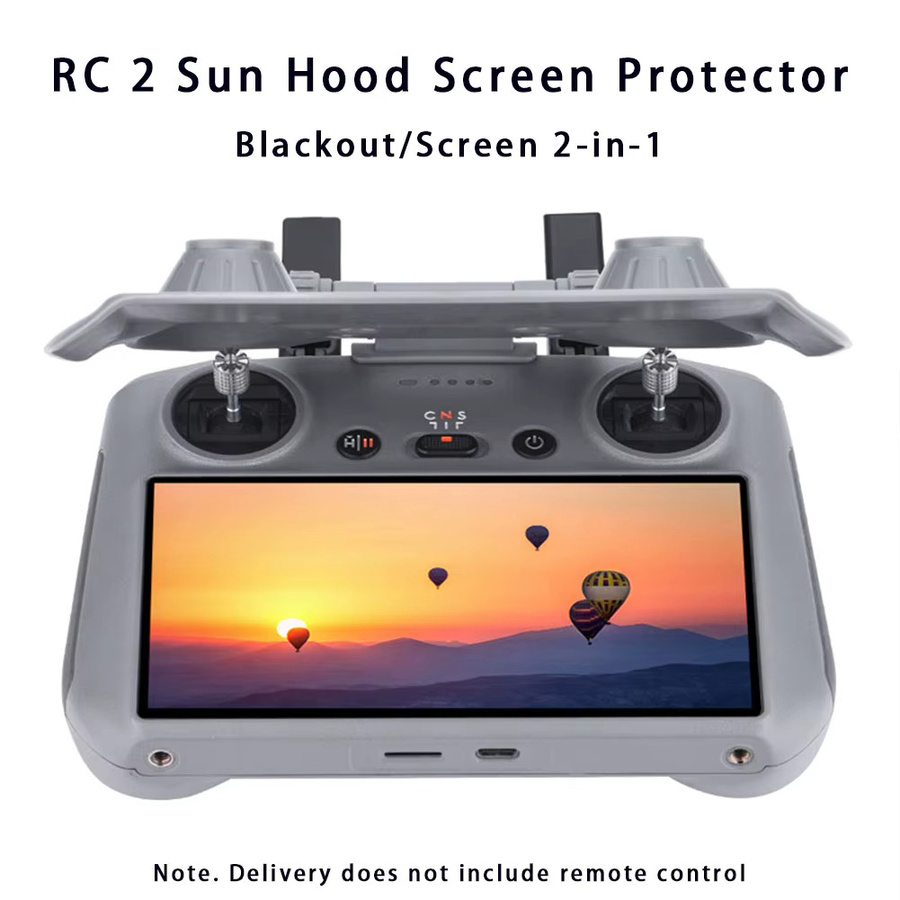 DJI RC 2 Controller Zubehör Bundle mit Sonnenschutzhaube, 2 Displayschutzfolien und Lanyard für DJI Mini 4 Pro und DJI Air 3 in Grau - Bild 3