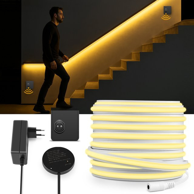 Rybakov COB Neon LED Streifen mit RF Multi Position Drahtloser Steuerung und Dual Sensor Control in Weiß - Bild 1