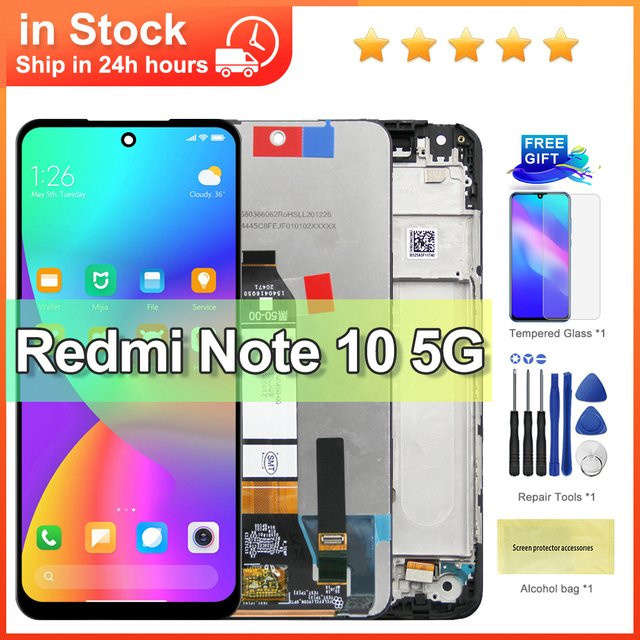 Xiaomi Redmi Note 10 5G LCD-Display Ersatz Baugruppe mit Touchscreen in Schwarz 6.5 Zoll - Bild 1