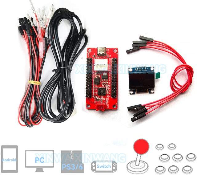 Raspberry Pi Pico USB Encoder Board für PC und PS4 zur DIY Arcade Gaming Steuerung von Sanwa Joysticks und Hitbox Controllern in Rot - Bild 1