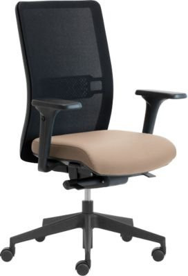 Ergonomischer Bürostuhl WIKI von Leyform in Beige mit Armlehnen, Netz-Rücken und höhenverstellbarer Sitzfläche für dein Home-Office - Bild 1