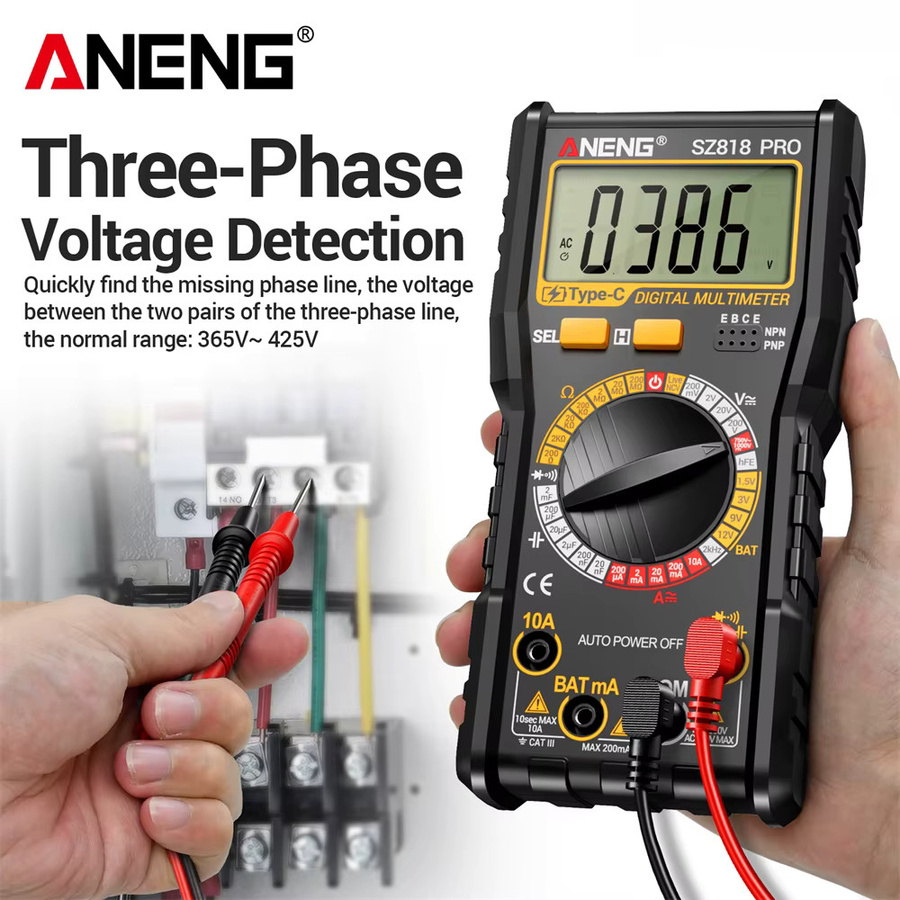ANENG SZ818 Digitales Multimeter BT173 Batterietester-Set für AC/DC Spannung, Strom und Widerstand - Bild 1
