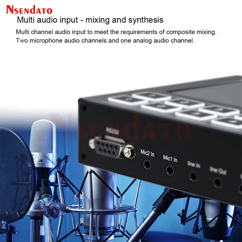 Nsendato 4-Kanal HDMI Videomischer mit 5 Zoll Bildschirm für Live-Streaming, 1080P 60Hz, Schwarz - Bild 3