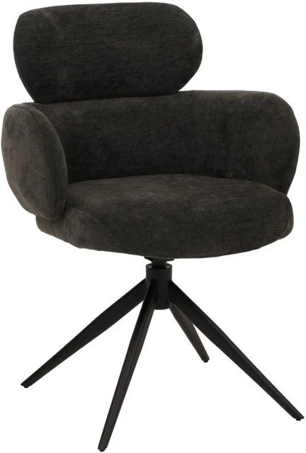 Drehbarer Esszimmerstuhl MCW-O77 in Anthrazit mit Auto-Return Funktion und Chenille Stoff nach Öko-Tex Standard - Bild 1
