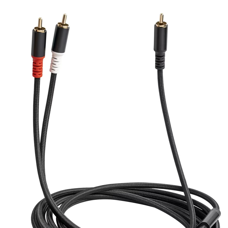 RCA zu Dual RCA Audiokabel Splitter als Y-Kabel Konverter in Schwarz - Bild 3