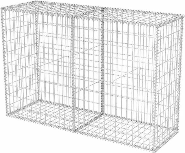 vidaXL Gabionenkorb aus verzinktem Stahl in Silber, B/T/H: 150 x 50 x 100 cm - Bild 1