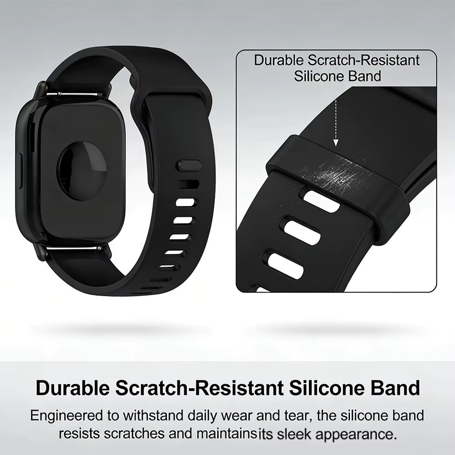 Huami Silikonarmband, Schwarz, 22mm 20mm, Smartwatch Sportarmband - Bild 3