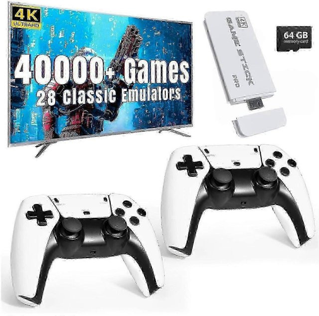 VRAUX Retro-Spielekonsole mit 40.000 Spielen, 4K UHD HDMI Ausgang und 64GB Gaming-Stick inklusive kabellosem 2,4G-Controller - Bild 1