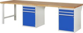 Rau Werkbank 7503A8 in Multicolour mit 4 Schubladen und 2 Türen, B/T/H: 300 x 90 x 84 cm - Bild 1