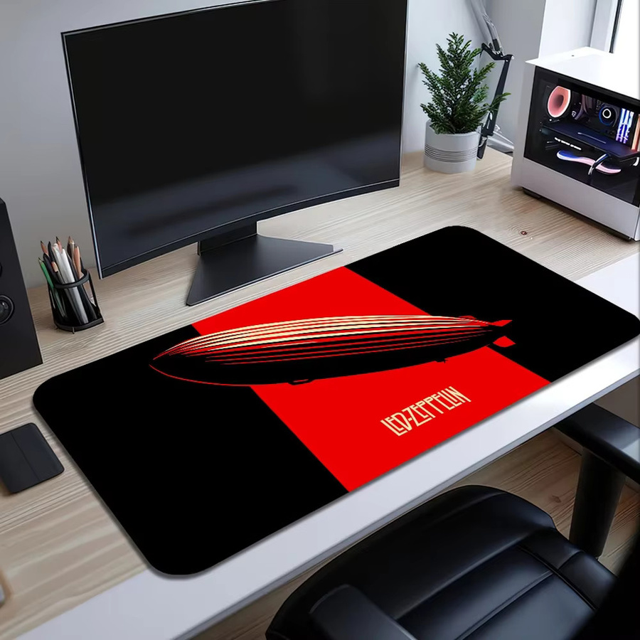 L-Led Z-Zeppelin Band Gaming-Mauspad für PC mit genähten Kanten und rutschfester Gummiunterseite, Multicolour - Bild 2