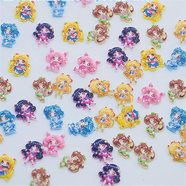 Bandai Nagel Charm, Sailor Moon, Harz, Bunt, Set - Bild 1