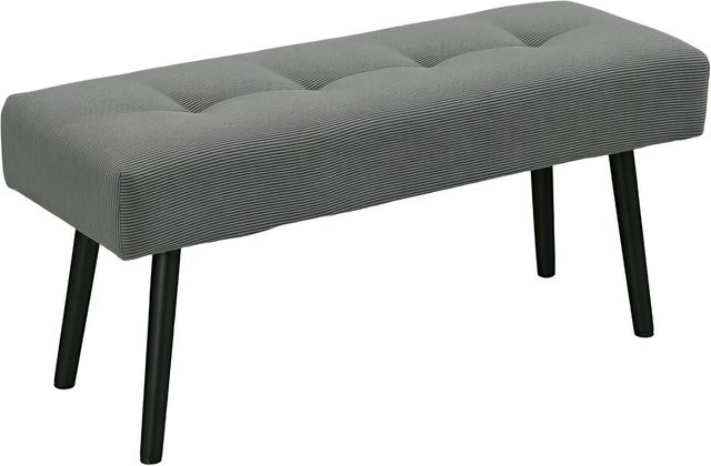 HOMCOM Polsterbank mit Cordbezug in Grau, getuftete Sitzbank mit modernem Design, B/T/H: 100 x 36 x 45 cm - Bild 1