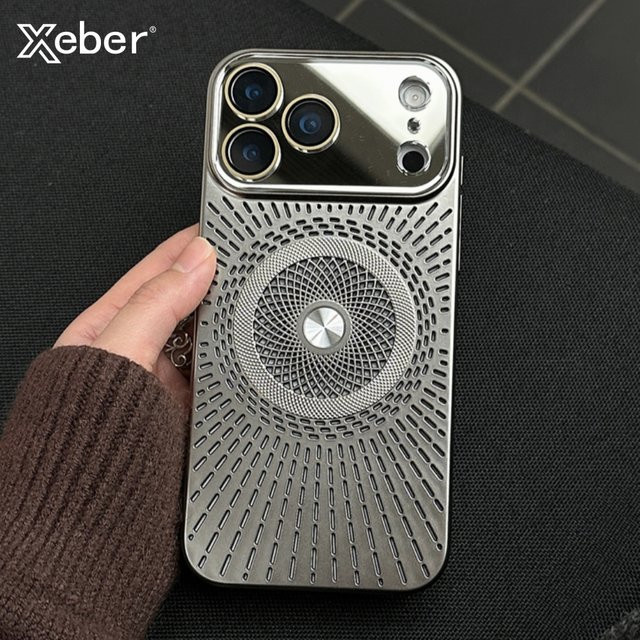 Xeber MagSafe Slim PC Hülle mit magnetischer Wärmeableitung und Titan-Objektivschutz für iPhone 16 Plus, 15, 14, 13, 12 in Weiß - Bild 1