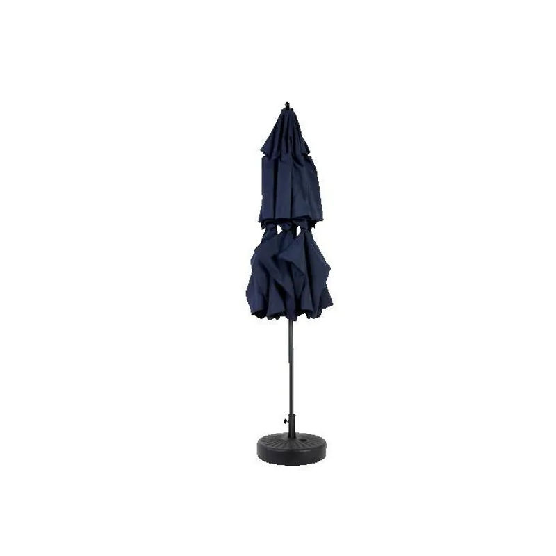MUVOE Rechteckiger doppelseitiger Außenschirm mit Kurbel aus Aluminium und Polyester in Marineblau, 4,5 m - Bild 2