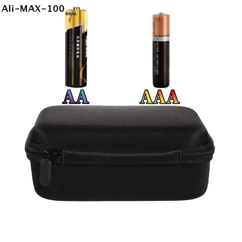 AyS Tragbare Batterie-Aufbewahrungsbox für 54 AA/AAA Batterien, EVA-Organizer-Tasche in Schwarz - Bild 3