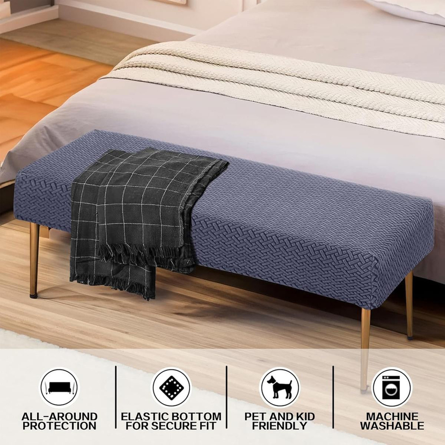 Waschbarer Stretch-Jacquard-Esszimmerbankbezug in modernem Stil aus Polyester und Elasthan - Bild 3