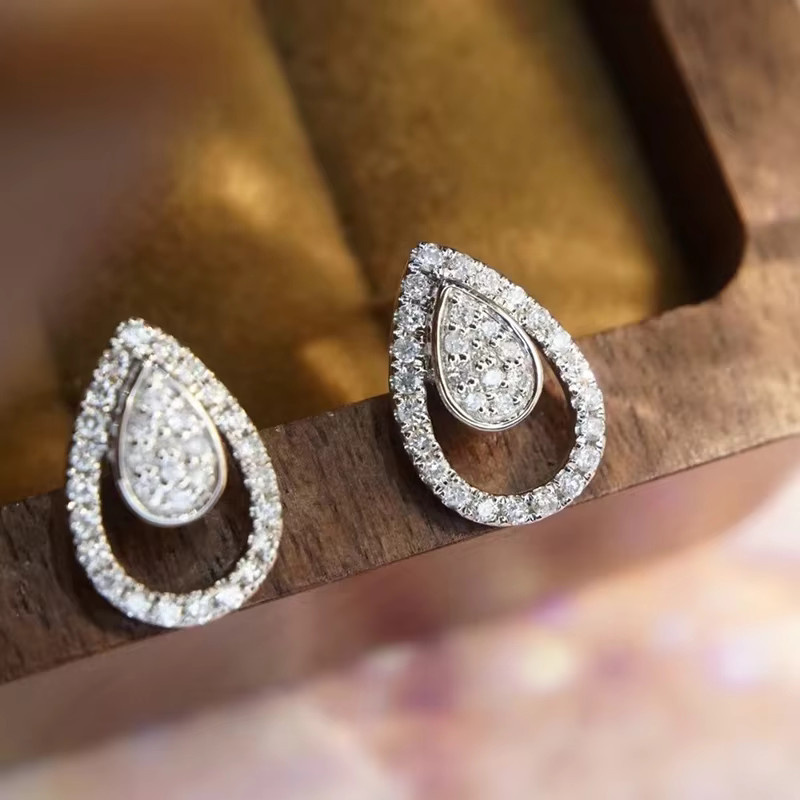 Huitan Ohrringe, Birne Design, Silber, Zirkonia, Damen - Bild 2