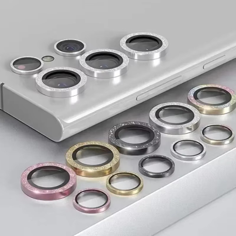 Gold Glitzer Kameraschutz aus gehärtetem Glas für Samsung Galaxy S25 Ultra S24 S23 Plus S22 Ultra 5G - Bild 2