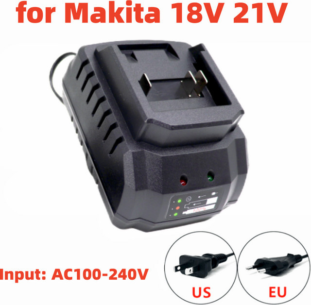 Schnelles Ladegerät für Makita 18V und 21V Li-Ion Akkus in Schwarz - Bild 1