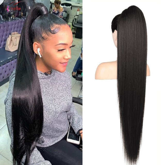 xbeauty Clip-in-Pferdeschwanz aus Echthaar, Schwarz 1B, Damen - Bild 1
