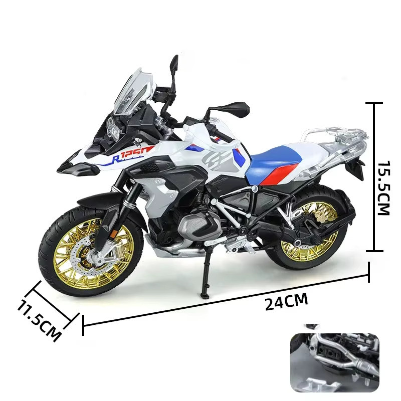 R1250 GS ADV Motorradmodell, 1:9, aus Druckguss, mit Sound und Licht - Bild 5