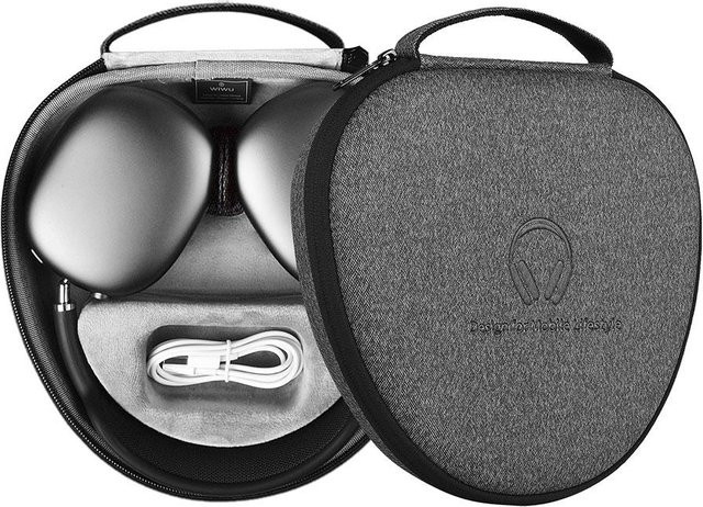WiWU Wasserdichte Schutzhülle für AirPods Max in Grau mit Tragetasche für den Schlafmodus - Bild 1