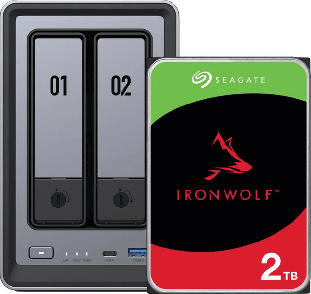 UGREEN NASync DXP2800 NAS-System mit Seagate IronWolf 2 TB Festplatte in Grau - Bild 1