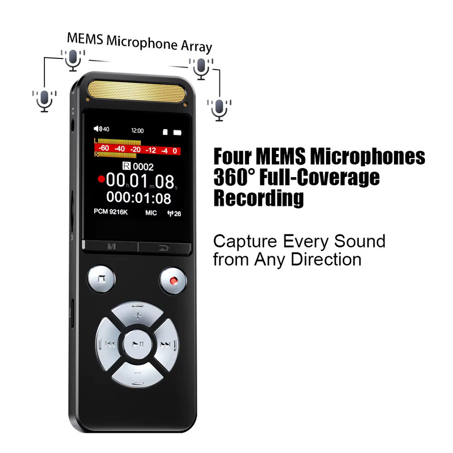 Famue Voice Recorder in Schwarz für Musikaufzeichnung und Klangbearbeitung in Studioqualität - Bild 2