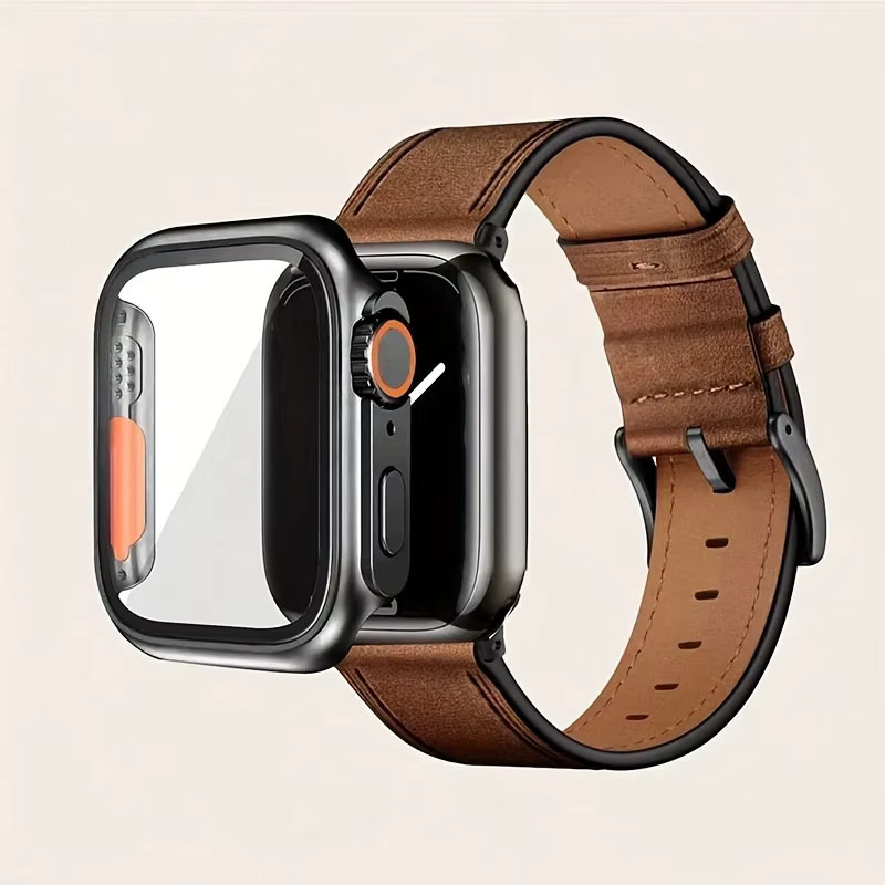 Apple Uhrenarmband Leder, braun, Unisex - Bild 2