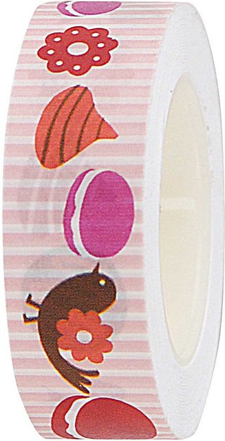 Rico Design Washi Tape Makrone in Multicolor, Breite: 1,5 cm, Länge: 10 m - Bild 1