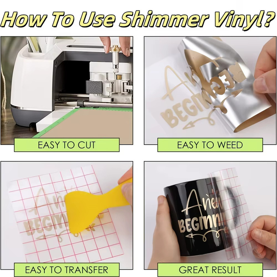16 Stück schimmernde selbstklebende Glitzer-Vinylbögen von Cricut für Becher, Tassen und DIY-Projekte, kompatibel mit Cricut Joy, Xtra, Maker 3 und Explorer 3 - Bild 5