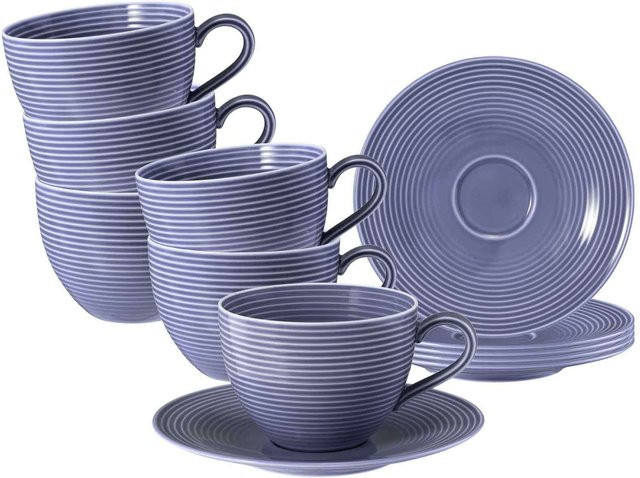 Seltmann Weiden Teetassen mit Untertassen Beat Color Glaze in Blau, 6er Set, 140 ml - Bild 1
