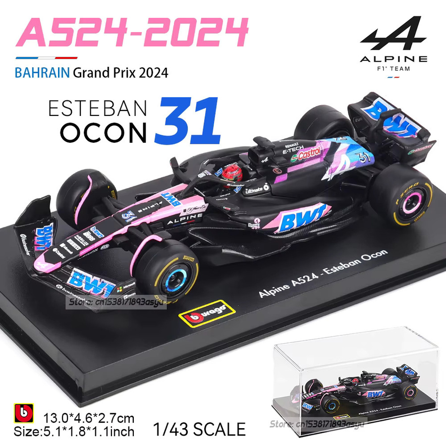Bburago Alpine F1 Team Pierre Gasly A524, Druckgussautomodell, 1:43, ab 14 Jahren - Bild 1