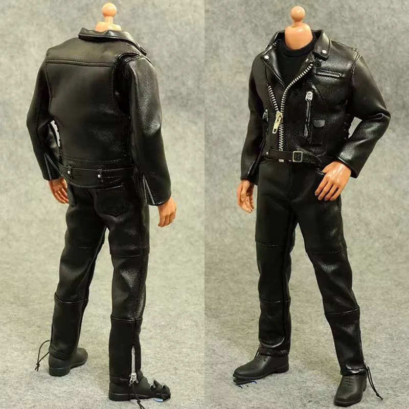 ZYTOYS Soldier Black Cool Male Leather Jacket Coat Jeans Clothes Set, Zubehör - Bild 2